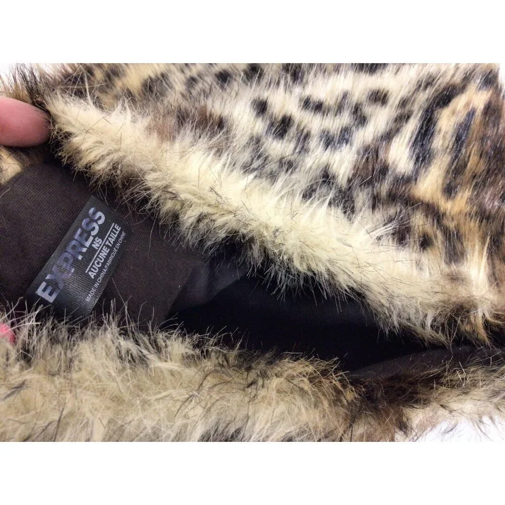 Express Leopard Cowl Snood Scarf Animal Print Neck Warmer
